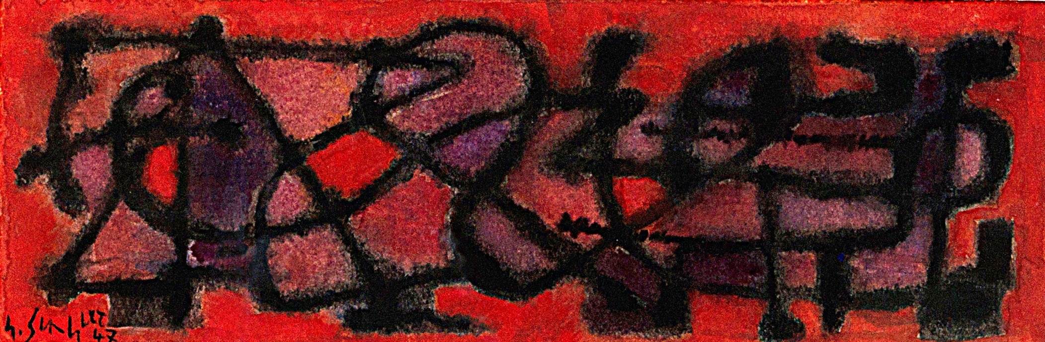 Gustave SINGIER Sans titre, 1947, gouache sur buvard